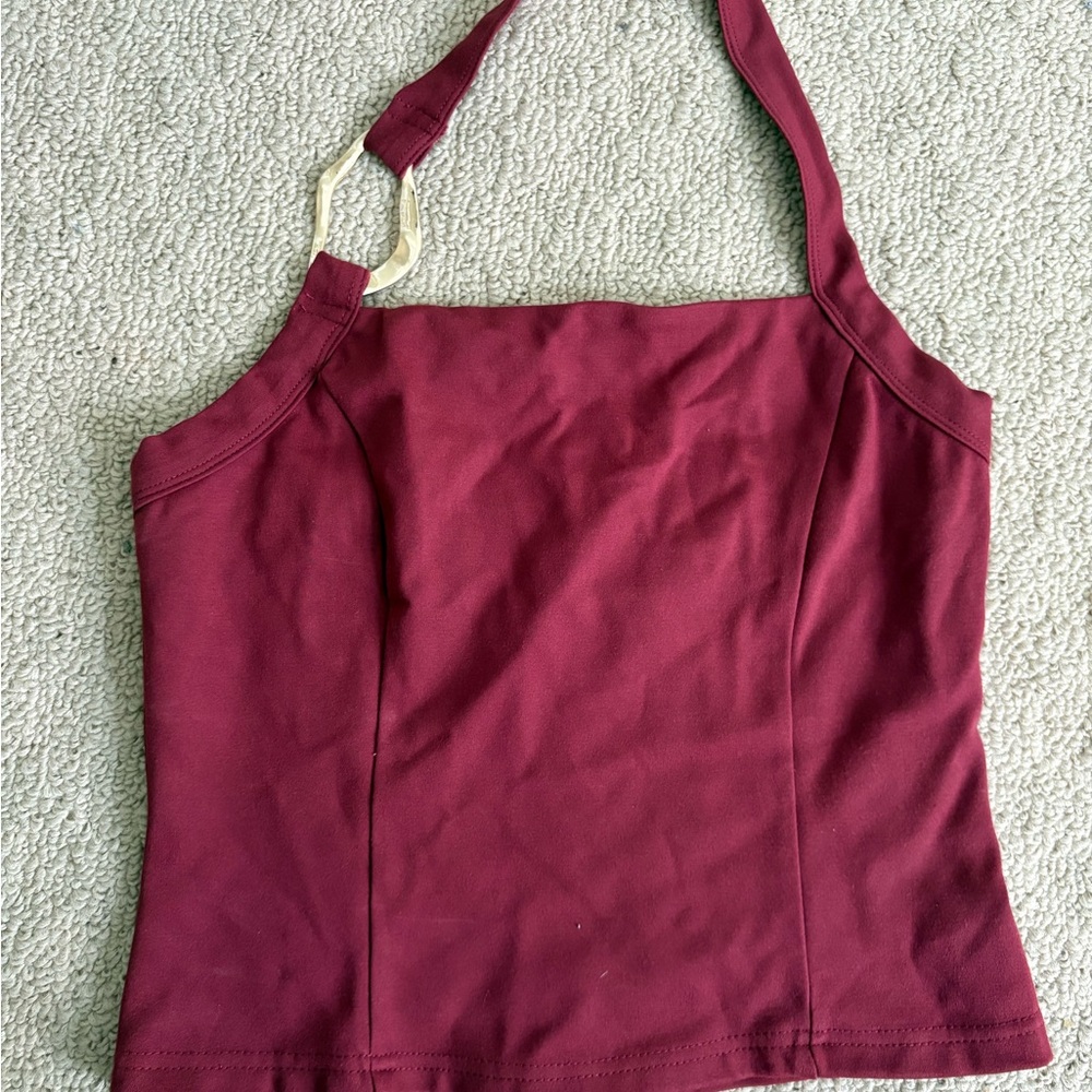Boutique Halter Maroon top
